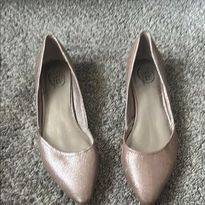 Life Stride Silver and Pink Pointed Toe Flats